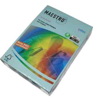 Папір кольоровий Maestro Color Pastel А4, 160 г/м2, блакитний(ice blue) OBL70, 250 арк. - фото 1