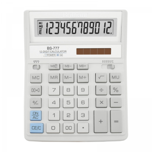 Калькулятор Brilliant BS-777WH, 157x 200x31мм, 12 розрядный, 2 источника питания, белый - фото 1