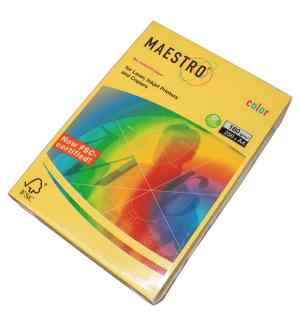 Бумага цветная Maestro Color Intensive А4, 160 г/м2, 250 л, желтая(canary yellow)CY39 - фото 1