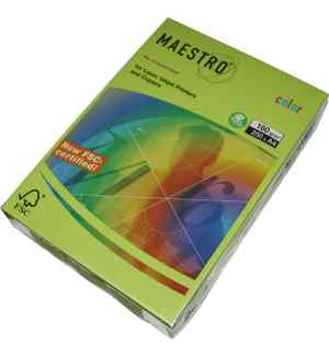 Папір кольоровий Maestro Color Intensive А4, 160 г/м2, зелений(lime green) LG46, 250 арк. - фото 1