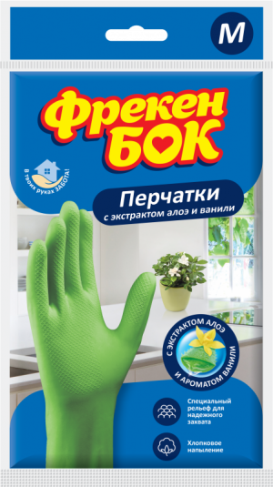 Перчатки господарські Фрекен Бок, M, з екстрактом Алое+Ваніль - фото 1