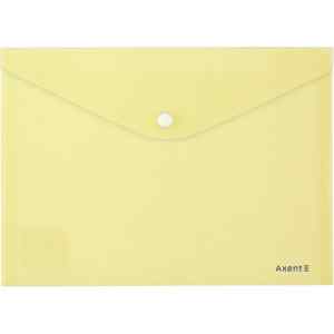 Папка-конверт на кнопці А5 Axent, Pastelini,180 мкм, не прозора, жовта - фото 1