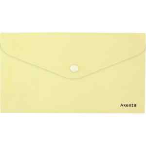 Папка-конверт на кнопке DL Аxent, Pastelini, 180 мкм., не прозрачная, 250х130 мм., желтая - фото 1