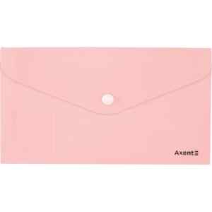 Папка-конверт на кнопке DL Аxent, Pastelini, 180 мкм., не прозрачная, 250х130 мм., розовая - фото 1