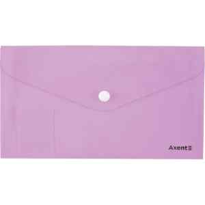 Папка-конверт на кнопці DL Axent, Pastelini,180 мкм, не прозора, 250х130 мм., бузкова - фото 1