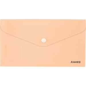 Папка-конверт на кнопке DL Аxent, Pastelini, 180 мкм., не прозрачная, 250х130 мм., персиковая - фото 1