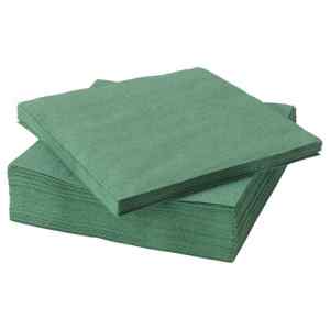 Серветки двошарові Papero, 33х33, в упаковці 100 шт., темно-зелені - фото 1