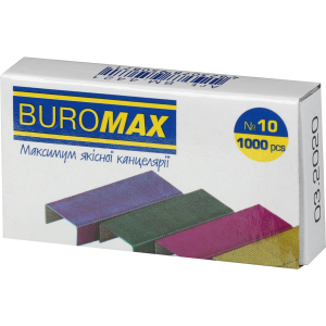Скоби №10 Buromax кольорові 1000 шт. - фото 1