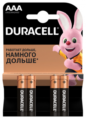 Батарейки Duracell LR03, ААА, 4 шт. - фото 1