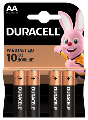 Батарейка АА, Duracell LR6, 4 шт. - фото 1