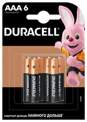 Батарейка ААА, Duracell LR03, 6 шт. - фото 1
