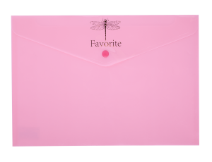 Папка-конверт на кнопке А4 Buromax FAVOURITE PASTEL, розовая - фото 1