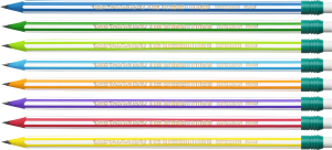 Олівець графітовий НВ, з гумкою, Bic Evolution Stripes, асорті - фото 1