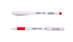 Ручка гелева BUROMAX-8340 з гумовим грипом, 0,5 мм, червона - фото 1