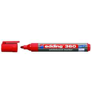 Маркер для письма на сухостираємих дошках та гладких поверхнях Edding 360 червоний - фото 1