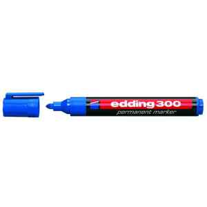 Маркер перманентний Edding 300, 1,5-3 мм, конусоподібний кiнчик, синій - фото 1
