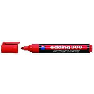 Маркер перманентный Edding 300, 1,5 - 3 мм, круглый красный - фото 1