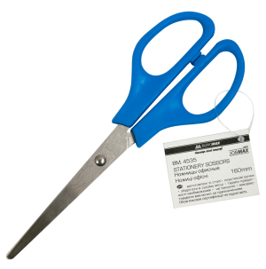Ножиці офісні 16 см Jobmax, блакитні - фото 1
