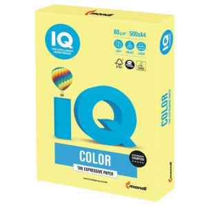 Бумага цветная IQ Color Pastel А4, 80 г/м2, желтый ZG34, 500 л.	  - фото 1
