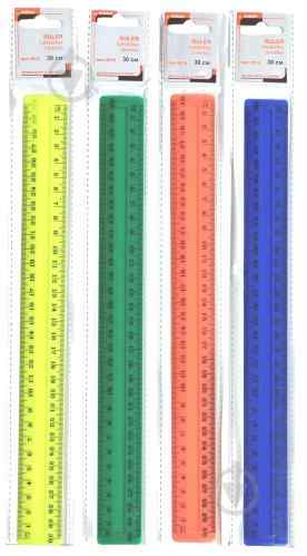 Лінійка 30 см пластикова Norma кольорова, непрозора - фото 1