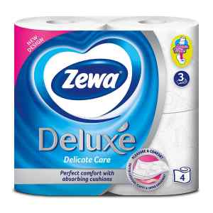 Туалетний папір ZEWA Deluxe Pure, білий, 3-х шаровий, 4 шт. - фото 1