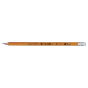 Олівець графітовий НВ, з гумкою,4Office, жовтий - фото 1