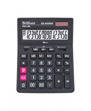 Калькулятор Brilliant BS-8886BК, 155x202x35мм, 16 розрядний, 2 джерела живлення - фото 1
