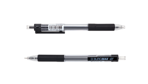 Ручка гелева автоматична Buromax Target, з гумовим грипом, 0,5 мм, ЧОРНА - фото 1