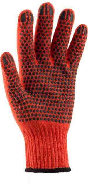 Перчатки  5 ниток, оранжевые из ПВХ - фото 1