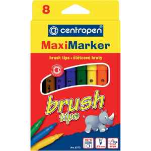 Набір фломастерів Centropen Brush, 8 кольорів - фото 1