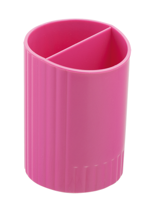 Стакан для ручок круглий на два відділення, рожевий - фото 1