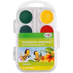 Фарби акварельні Гамма Бджілка, 16 кольорів - фото 1