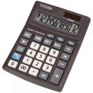 Калькулятор Citizen CMB1201-BK, 137x102x31мм, 12 разрядный, 2 источника питания	  - фото 1