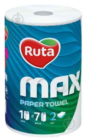 Рушники паперові Ruta Max двошарові, білі в рулоні 350 штук - фото 1