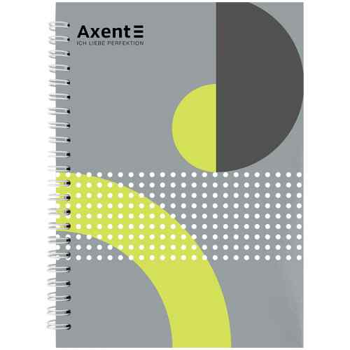 Блокнот А5, боковая спираль, 96 листов Axent твердая обложка, абстракция	-фото3