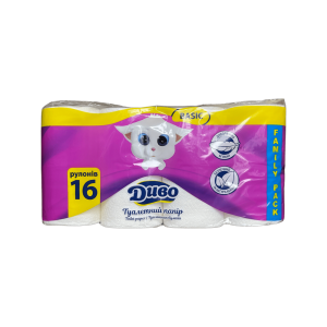 Туалетний папір Диво Basic двошарова, без запаху, в упаковці 16 рулонів - фото 1