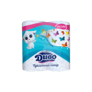 Туалетний папір Диво Decoro, двошарова, без запаху, в упаковці 4 рулона - фото 1