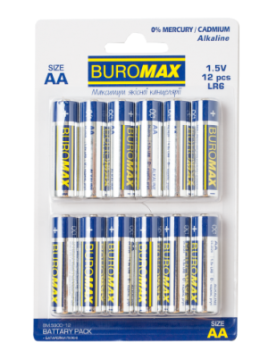 Батарейка АА,Buromax LR6,12 шт. - фото 1