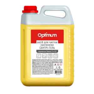 Средство для мытья и очищения сантехники Optimum, сантри-гель лимон, 5 л. - фото 1