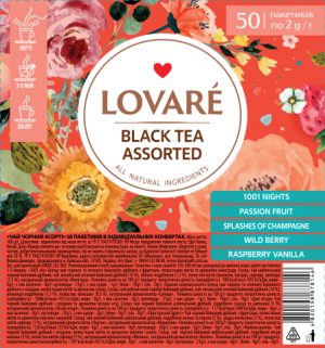 Чай чорний 50 пак, Black Tea Assorted LOVARE - фото 1