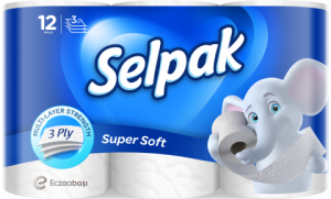 Туалетний папір Selpak, білий, 12 рулонів - фото 1