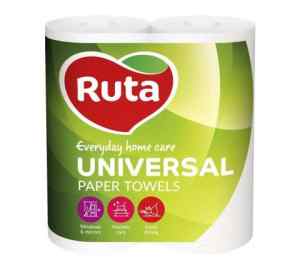 Полотенца бумажные Ruta Universal двухслойные, белые, в рулоне 100 штук - фото 1
