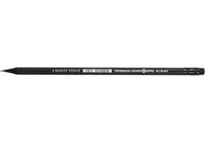 Олівець чорнографітний Optima All Black HB чорний з гумкою - фото 1