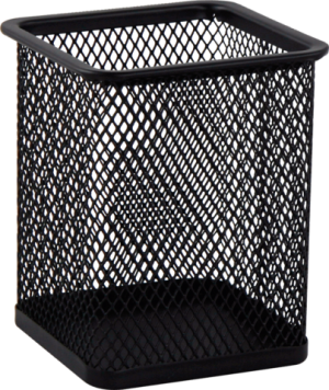Подставка - стаканчик для ручек квадратная Buromax металлическая черная - фото 1