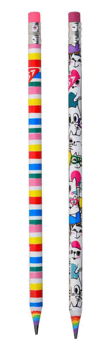 Олівець графітовий HB з гумкою Yes ECO Happy colours, 2 дизайна-фото2