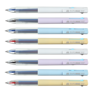 Ручка гелевая автоматическая  Buromax, 0,5 мм 3 в1, синяя, черная, красная - фото 1