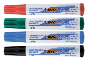 Набір маркерів 4 кольори Bic Velleda для письма на сухостираємих  дошках - фото 1