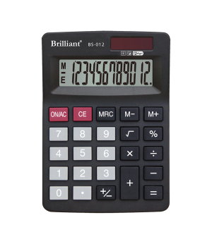 Калькулятор Brilliant BS-012,127х88х26мм,12 разрядный, 2  источника питания - фото 1
