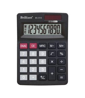 Калькулятор Brilliant BS-010,127х88х26мм,10 розрядний, 2 джерела живлення - фото 1