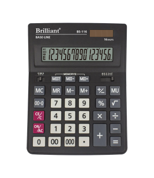 Калькулятор Brilliant BS-116,204х155х37 мм,16 розрядний, 2 джерела живлення - фото 1